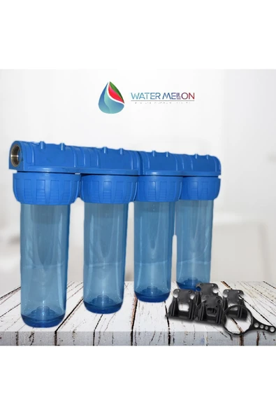 WaterMelon  Daire Bina Sayaç Girişi 10" Inc 4 Aşama Su Arıtma Ve Yumuşatma Sistemi (FİLTRESİZ) - Resim 3