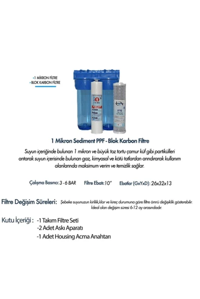 WaterMelon  Daire Bina Sayaç Girişi 2 Aşama Su Arıtma Cihazı ( Pas , Koku , Klor Önleyici Yumuşatma Sistemi ) - Resim 6