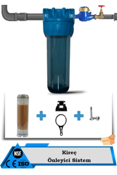 WaterMelon  Daire Bina Sayaç Girişi 10" Inc 1 Aşama Su Arıtma Cihazı ( Kireç Önleyici Yumuşatma Sistemi) - Resim 7