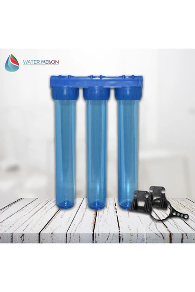 WaterMelon  Daire Bina Sayaç Girişi 20" Inc 3 Aşama Su Arıtma Ve Yumuşatma Sistemi (FİLTRESİZ) - Resim 4