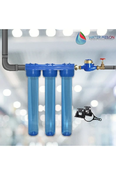 WaterMelon  Daire Bina Sayaç Girişi 20" Inc 3 Aşama Su Arıtma Ve Yumuşatma Sistemi (FİLTRESİZ) - Resim 3