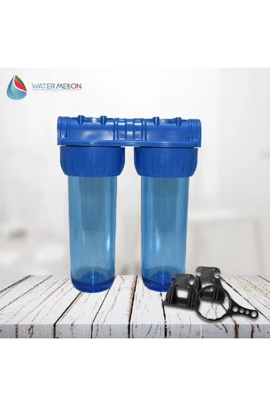 WaterMelon  Daire Bina Sayaç Girişi 10" Inc 2 Aşama Su Arıtma Ve Yumuşatma Sistemi (FİLTRESİZ) - Resim 4