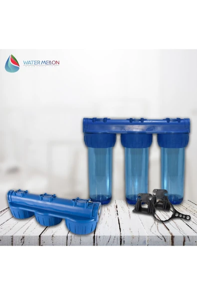 WaterMelon  Daire Bina Sayaç Girişi 10" Inc 3 Aşama Su Arıtma Cihazı (TORTU , ÇAMUR ÖNLEYİCİ YUMUŞATMA SİSTEMİ) - Resim 4