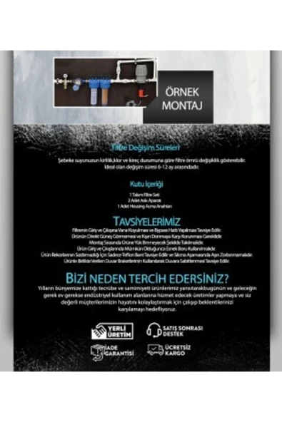 WaterMelon  Daire Bina Sayaç Girişi 2 Aşama Su Arıtma Cihazı ( Toz Tortu , Çamur Önleyici Yumuşatma Sistemi ) - Resim 7
