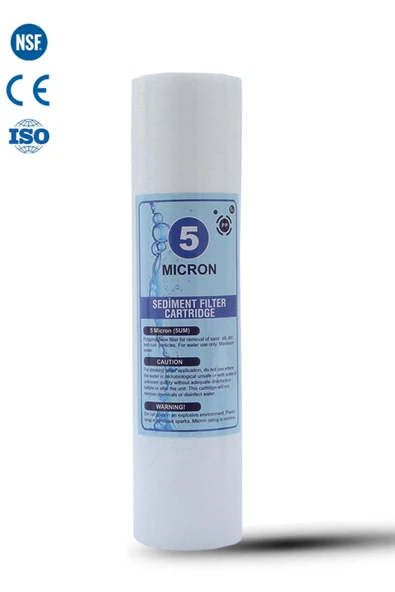 WaterMelon  Açık Kasa Su Arıtma Cihazı 10 Inc 5 Mikron Sediment Spun Filtre (TOZ,TORTU FİLTRE) 1 Adet ürün görseli