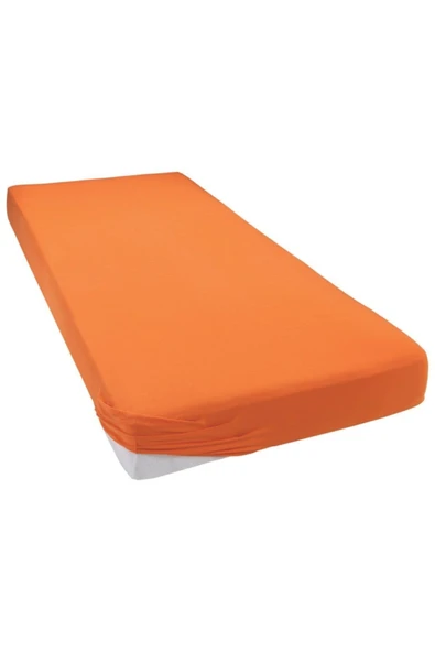 Tek Kişilik 100x200 Lastikli Çarşaf- Turuncu