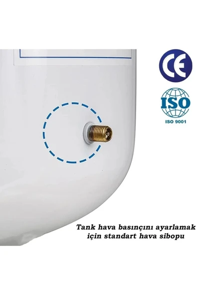 WaterMelon  Su Arıtma Cihazı Metal Genleşme Tankı Standart 8 Lt Su Arıtma Deposu Tank Vanası Hediyeli - Resim 2