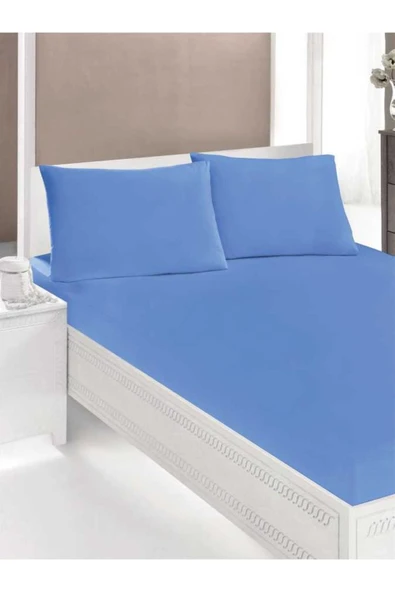 120’lik Penye Lastikli Çarşaf 120*200 cm Mavi ürün görseli 1
