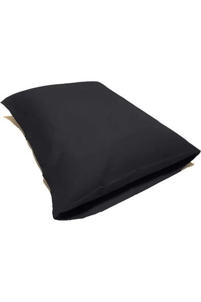 %100 Pamuklu Ranforce Yastık Kılıfı - Siyah - 2'li Set 50x70 - - 3