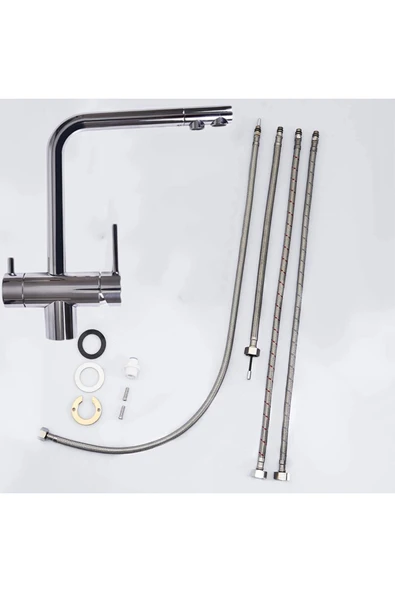 WaterMelon  Yeni Nesil 3 Yollu Arıtma Bataryası Şebeke Ve Arıtma Çıkışlı Su Arıtma Cihazı Musluğu - Resim 7