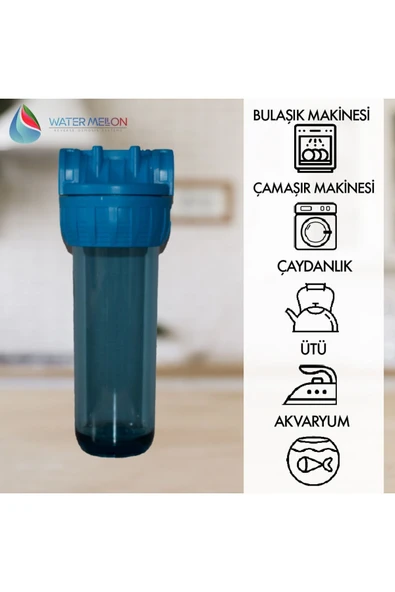 WaterMelon  Daire Bina Sayaç Girişi 10" Inc 1 Aşama Su Arıtma Ve Yumuşatma Sistemi (FİLTRESİZ) - Resim 2