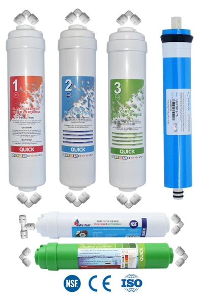 WaterMelon  Kapalı Kasa Su Arıtma Cihazı Filtresi 6 Aşamalı Inline Filtre Seti (NSF VONTRON MEMBRAN) ürün görseli