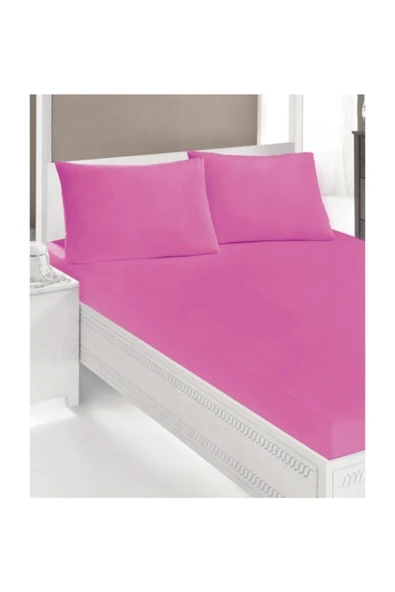 Ranforce Çift Kişilik Kumaş Çarşaf Seti Pembe