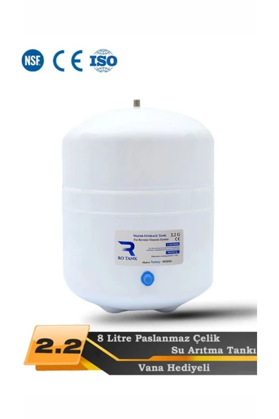 WaterMelon  Su Arıtma Cihazı Metal Genleşme Tankı Standart 8 Lt Su Arıtma Deposu Tank Vanası Hediyeli ürün görseli