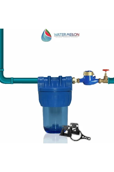 WaterMelon  Daire Bina Sayaç Girişi 5" Inc 1 Aşama Su Arıtma Cihazı ( Toz Tortu Önleyici Yumuşatma Sistemi ) - Resim 2