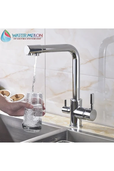 WaterMelon  Yeni Nesil 3 Yollu Arıtma Bataryası Şebeke Ve Arıtma Çıkışlı Su Arıtma Cihazı Musluğu - Resim 2