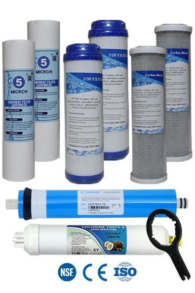WaterMelon  Açık Kasa 5 Aşama Su Arıtma Cihazı Çift Karbonlu Yıllık Filtre Seti (NSF ONAYLI VONTRON MEMBRANLI) ürün görseli