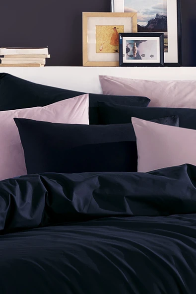 Plain Siyah %100 Pamuk 2'li Yastık Kılıfı 50x70