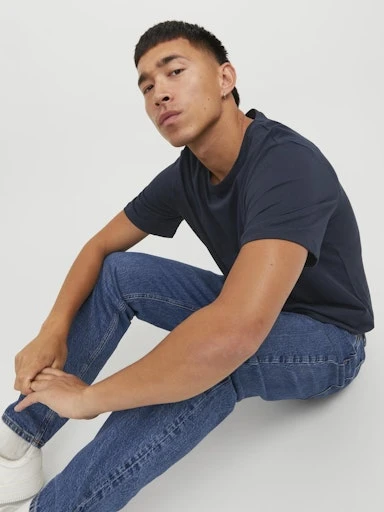 JACK JONES Erkek Lacivert Pamuklu Tişört 12156101 - 8