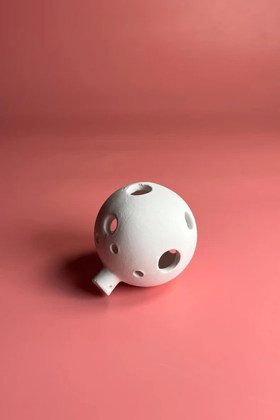 Yılbaşı Topu Yuvarlak Desen - Seramik Bisküvi (Ham Ürün) - Resim 2