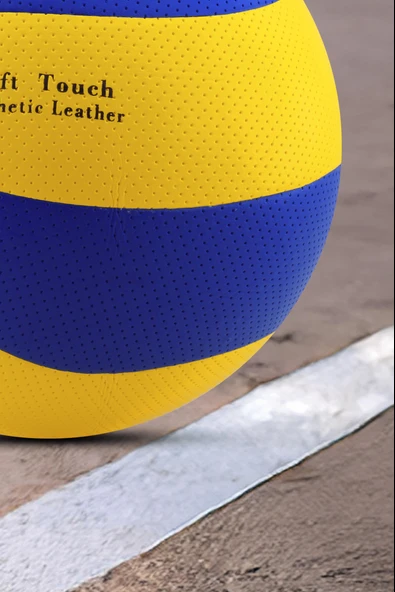 Voleybol Topu Lamineli Beton Zemin Soft Touch İç-Dış Mekana Uygun 8 Panel Sarı-Mavi 280 Gram - 8