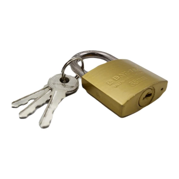 Bay-Tec Asma Kilit Sarı No.38mm MK2334 4671 - 3