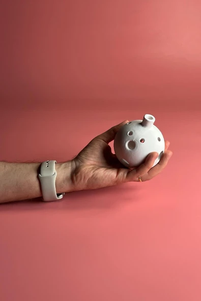 Yılbaşı Topu Yuvarlak Desen - Seramik Bisküvi (Ham Ürün) - Resim 4