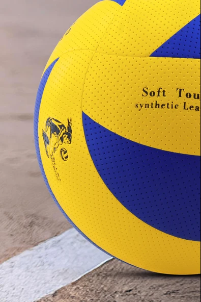 Voleybol Topu Lamineli Beton Zemin Soft Touch İç-Dış Mekana Uygun 8 Panel Sarı-Mavi 280 Gram - 7