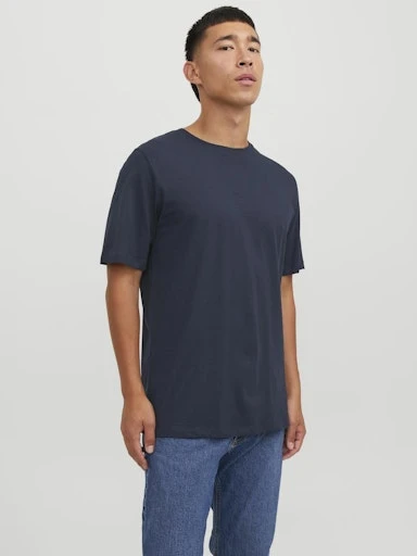 JACK JONES Erkek Lacivert Pamuklu Tişört 12156101 - 3