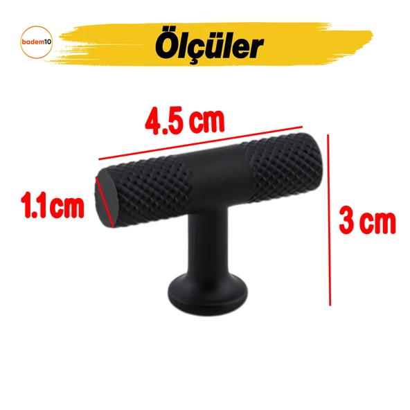 Özgür Mat Siyah Metal Kulp Düğme Çekmece Mutfak Mobilya Dolabı Dolap Kapak Kulpu Kulbu Kulpları - 2