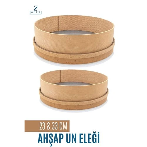 Ahşap Un Eleği 23 ve 33 CM 2 li Set