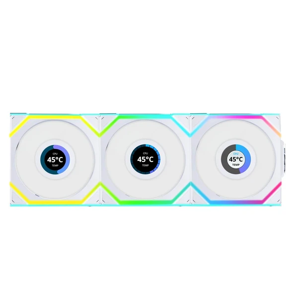 Lian Li G99.12RSLLCD1W3W.00UNI FAN REVERSE SL WIRELESS LCD 3x120mm Beyaz Kasa Fanı