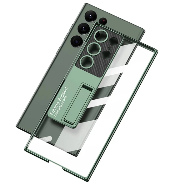 Galaxy S24 Ultra Kılıf Kamera Korumalı Şeffaf Tasarımlı Redclick Lego Standlı Kapak - 5