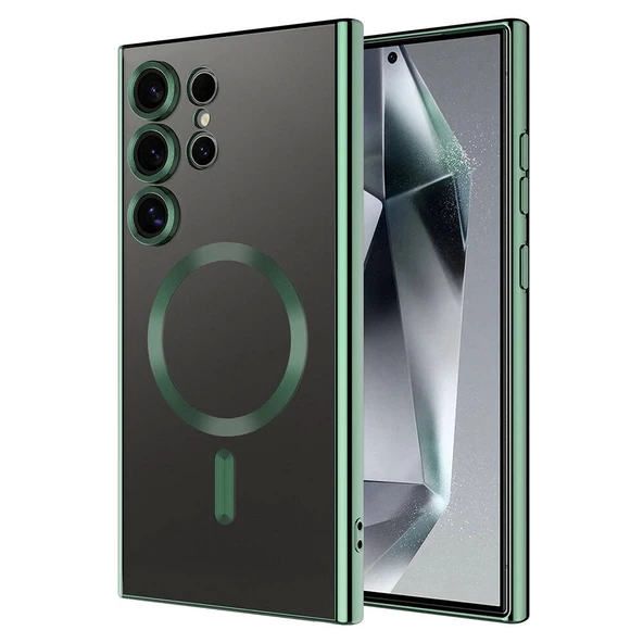 Galaxy S24 Ultra Kılıf Kamera Korumalı Magsafe Wireless Şarj Özellikli Redclick Demre Kapak - Resim 5