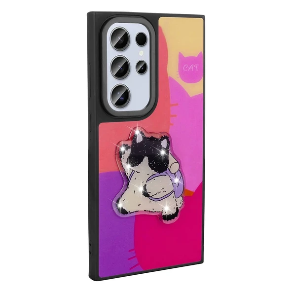 Galaxy S24 Ultra Kılıf Parlayan Kabartmalı İkonik Figürlü Redclick Amas Silikon Kapak - Resim 7