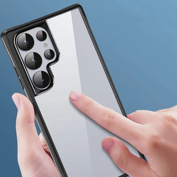 Galaxy S24 Ultra Kılıf Şeffaf Sert PC Arka Yüzey Tasarımlı Redclick Edo Kapak - Resim 2