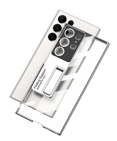 Galaxy S24 Ultra Kılıf Kamera Korumalı Şeffaf Tasarımlı Redclick Lego Standlı Kapak - 10