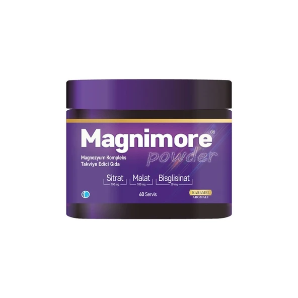 Magnimore Powder Karamel Aromalı Magnezyum Kompleks Takviye Edici Gıda 118g (60 Servis) ürün görseli
