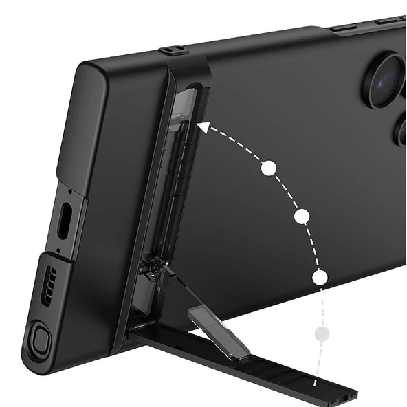 Galaxy S24 Ultra Kılıf Redclick Kamera Korumalı Dikey Standlı Ays Kapak - 4