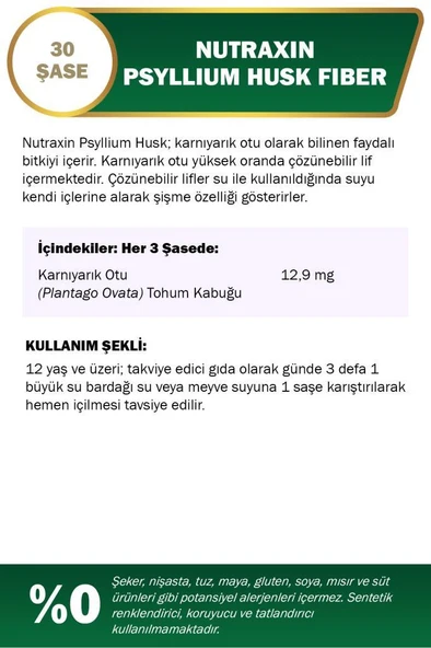 Nutraxin Psyllium Husk Fıber 30x4 Gr - 2