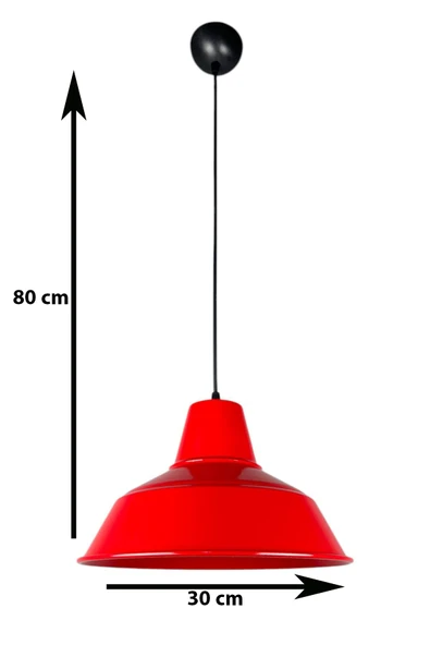 LEGACY  Silüet Özel Tasarım Modern Salon - Mutfak - Cafe Kırmızı Renk Tekli Sarkıt Avize - Resim 2