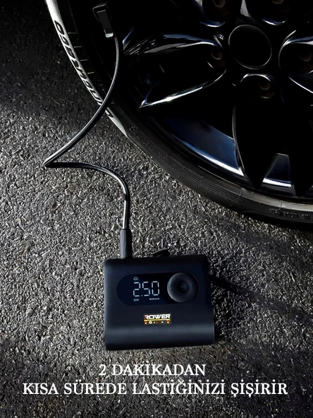 Rowermax Yeni Nesil Şarjlı Hava Pompası Araç Lastik Bisiklet Motor Top Şişirme Oto Hava Kompresörü