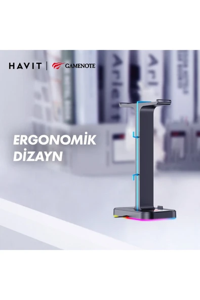 Havit Gamenote TH650 RGB Işıklı Gaming Kulaklık Standı 2*USB Portu - 4