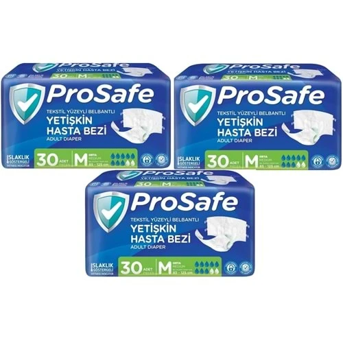 Prosafe BelBantlı Tekstil Yüzey Medium-Orta Boy 90 Adet (3pk*30)