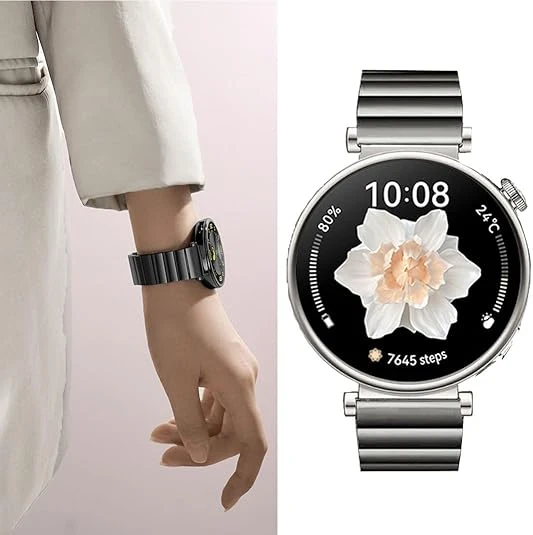 Huawei Watch GT 5 Pro 42mm/ GT 5 41mm/GT 4 41mm (18mm uyumlu) Kordon Baklalı Metal Kordon - 8