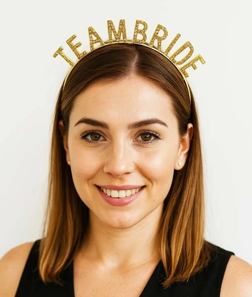 Nessiworld Altın Renk Team Bride Taç – Gelin ve Nedime Tacı - Resim 3