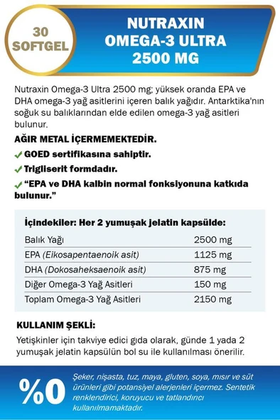 Nutraxin Omega 3 Ultra 2500 Mg 30 Softjel - 2