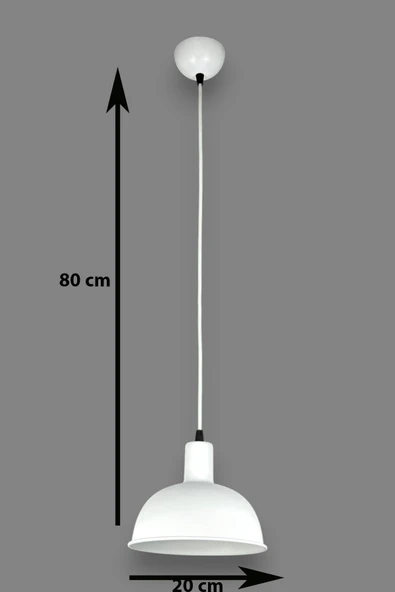 LEGACY  Luna Modern Tasarım Beyaz Içi Beyaz Renk Metal Cafe - Mutfak Tekli Avize - Resim 2