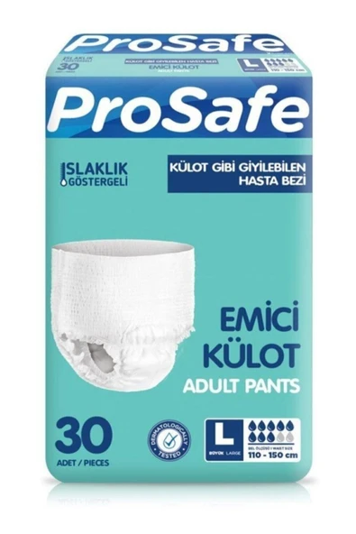3 Adet L Yetişkin Yaşlı Hasta Bezi Unisex Emici Külot 30'lu 110-150 cm