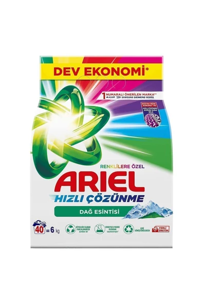 Ariel Dağ Esintisi Renklilere Özel 6 Kg Aquapudra Toz Çamaşır Deterjanı - 2